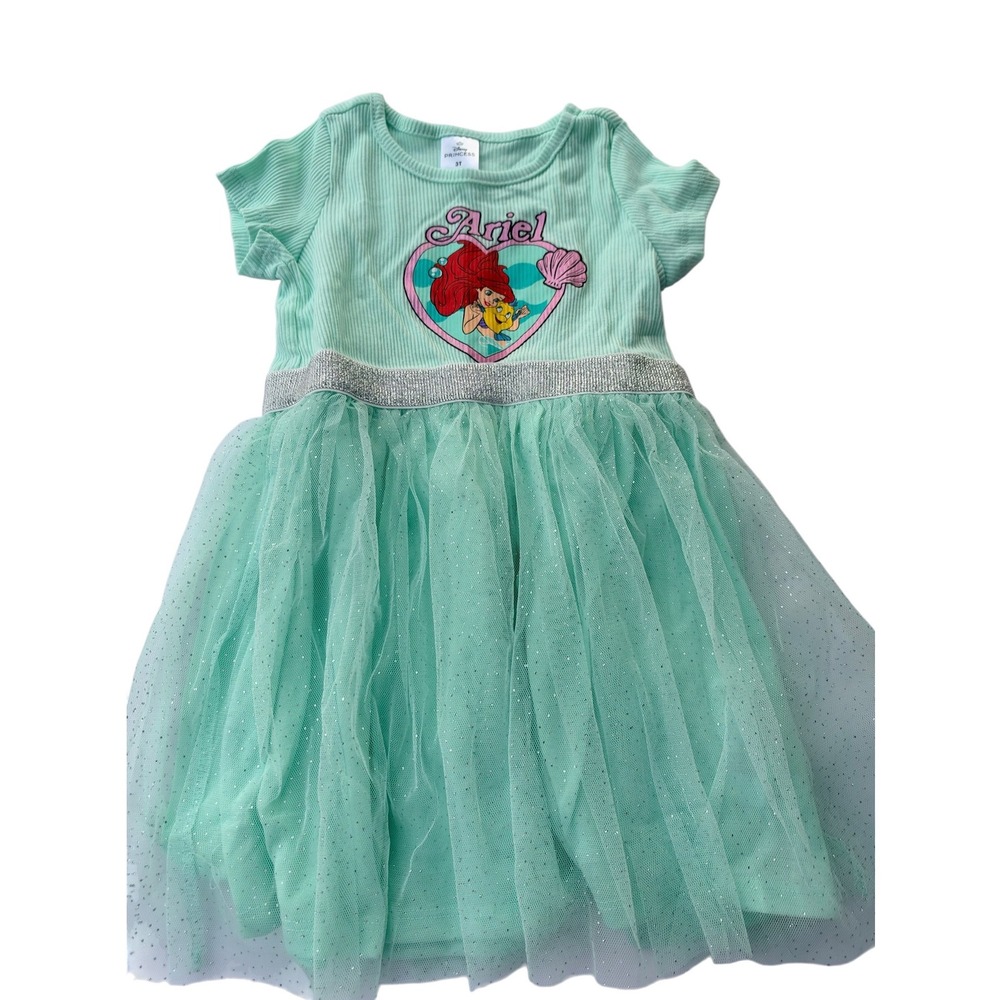 Disney Princess Ariel The Little Mermaid Tutu Dress Mint Green 3T NEW